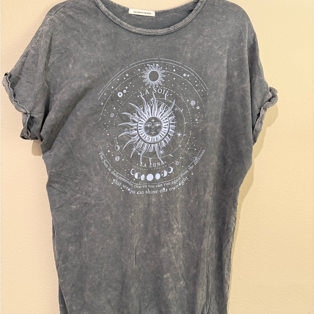 Gray Graphic Women Top